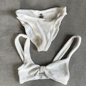 Hunza G Juno knotted white bikini set